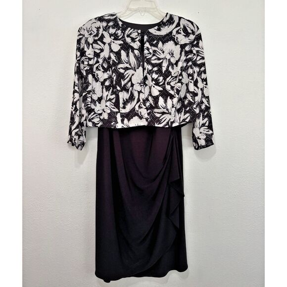 Dress Barn Womens 2 Piece Dress Outfit Size 16 Floral Evening Event Mother Bride - Picture 1 of 11